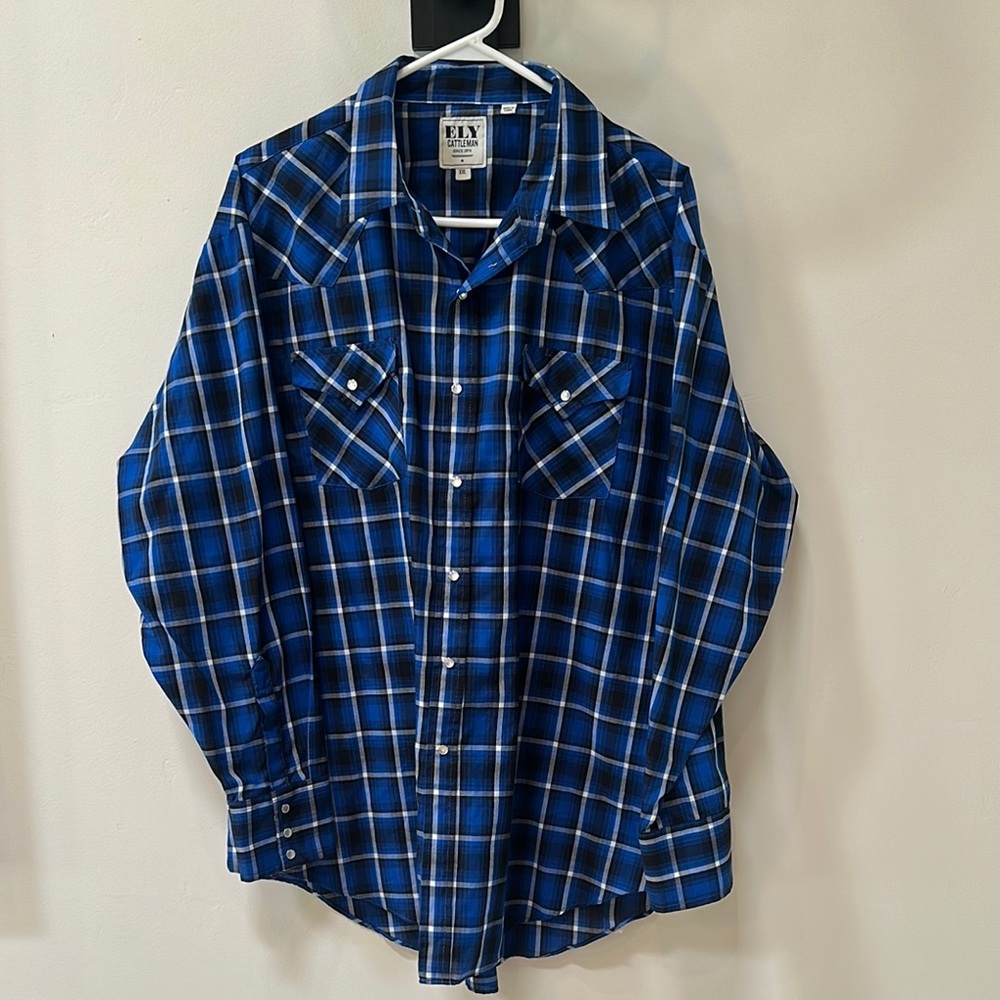 Men's Blue Plaid Shirt